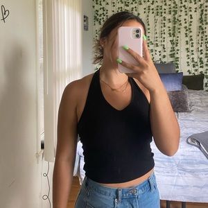 American Eagle Black Halter Top